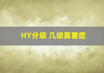 HY分级 几级算重症